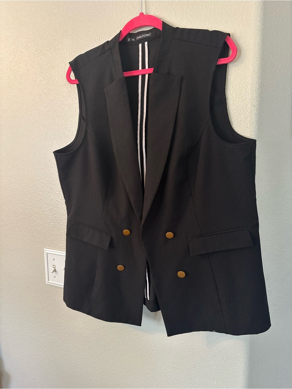 Maurices Plus 3X Black Double Breasted Vest / Masc Sapphic Androgynous Style